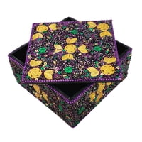 NEW!! Purple Leaves Sq Box 5"