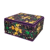 Purple Leaves Jeweled Box 5" Sq