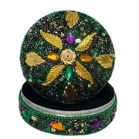 Round Green Leaves Box 4"