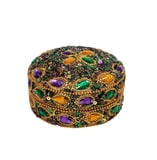 NEW!!Gold Teardrop Round Box 4"