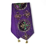 12" x 52" Purple Runner w Fleur de Lis Decor