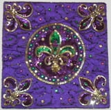 12" x 52" Purple Runner w Fleur de Lis Decor