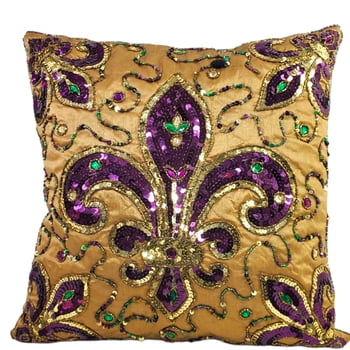Gold Pillow w Corner FDL 14" X 14"