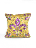 Gold Pillow w Corner FDL 14" X 14"