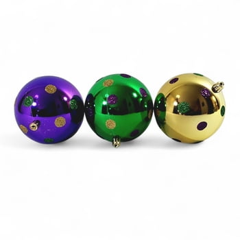 4" Plastic Ornament Box of 3 asst w Dots
