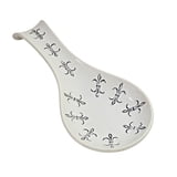 White Fleur de LIs Spoon Rest 12"L X 6"W