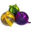 New!! 8" Assorted Glitter Balls w Hanging Ribbon Tie