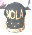 Black and Gold Rhinestone Hat