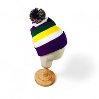 White Knit Hat w PGG Stripes