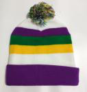 White Knit Hat w PGG Stripes