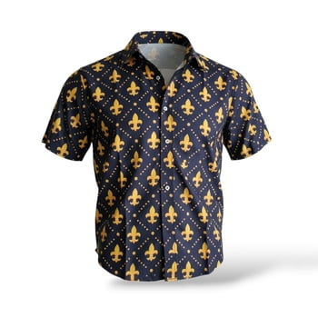 NEW!! Men's Black Shirt w Gold Fleur de Lis SM-XXL