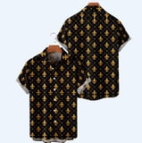 NEW!! Black Shirt w Gold Fleur de Lis XXL