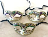 NEW!! 3 Assorted Masks 7" x 2.5" w PGG Glitter