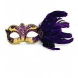 NEW!! 12" x 3" Purple Eye Mask w Purple Feathers