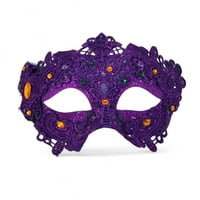 NEW!! 12" X 9" Purple Half Mask w PGG Jewels