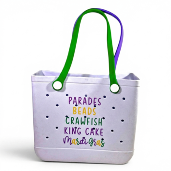 New!! 14.25" x 12" x 5.25 Mardi Gras Words Bag (Fall 2026 shipping)