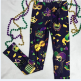 NEW!! Black Mardi Gras Leggins w Musical Theme OS SMALL/MED