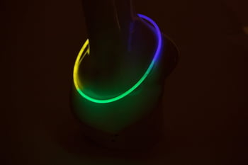 22" Purple, Green, Yellow Glow Necklace