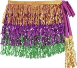 13"L X 72"(INCL TIES) SEQUIN STRING SKIRT