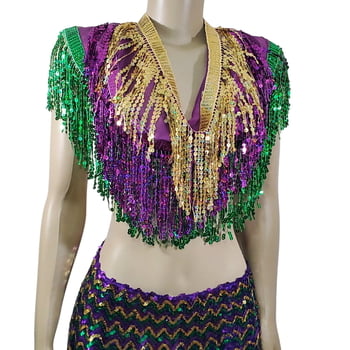 13"L X 72"(INCL TIES) SEQUIN STRING SKIRT