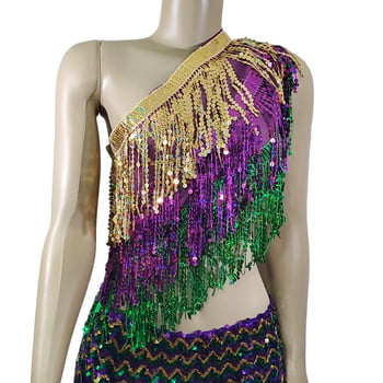 13"L X 72"(INCL TIES) SEQUIN STRING SKIRT