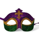 6.5" X 4"PGG ADULT GLITTER MASK W GOLD FDL
