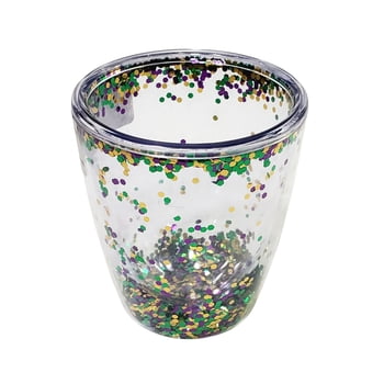 NEW!! 4.5" X 4" D Double Walled Cup w Glitter