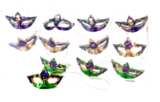 ASST 2" MASK ORNAMENTS 12 PC