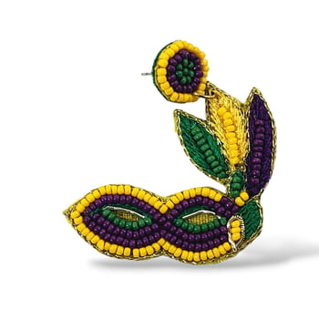 NEW!! 2" Seed Bead Mask Earrings