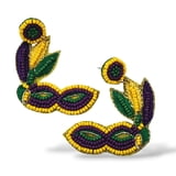 NEW!! 2" Seed Bead Mask Earrings