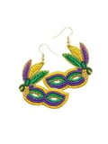 NEW!! 2" Seed Bead Mask Earrings