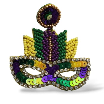 NEW!! 2" Seed Bead Mask Earrings