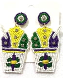 NEW!! 3" Seed Bead Sno Cone Earrings