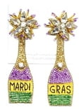 New!! 3" Seed Bead Champagne Earrings