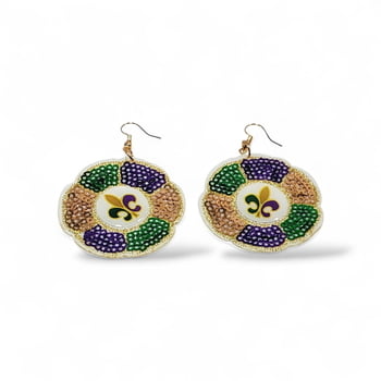 King Cake Earrings 2"