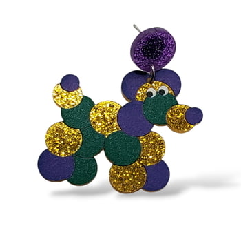 PGG Bead Dog Earrings 1.5" x 1.25"