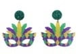 NEW!! Harlequin Mask Earrings 2.5" x 2.5"