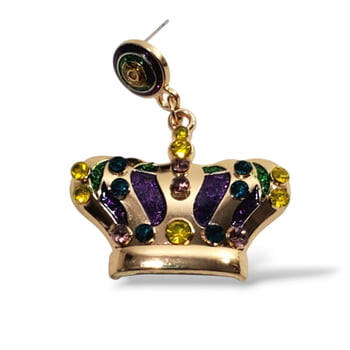 PGG Gold Crown Earrings 1.25" x 1.5"