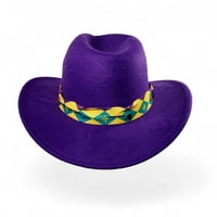 NEW!! 15" X 13" 5.25" Mardi Gras Hat w Sash