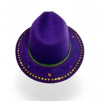 NEW!! 15" X 13" 5.25" Mardi Gras Hat w Sash
