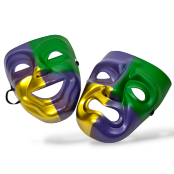 9" X 7.5" Gold Comedy and Tragedy Mask PGG