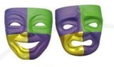 NEW!!9" X 7.5" Gold Comedy and Tragedy Mask