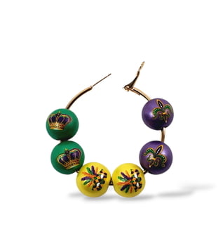 NEW!! 2.5" lG Painted Bead PGG Earrings