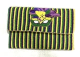 NEW!!9" X 6" Mardi Gras Striped Purse w Mask
