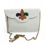 NEW!!! 9" X 6" White Beaded Bag