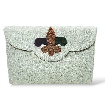 NEW!!! 9" X 6" White Beaded Bag