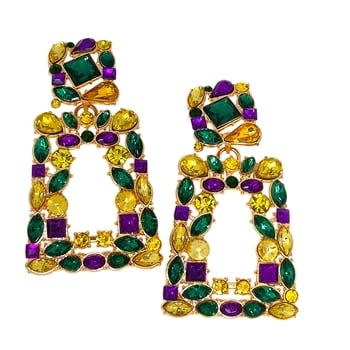 New!! Mardi Gras Jeweled Earrings (Fall 2026 shipping)
