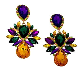 New!! Mardi Gras Jeweled Earrings (Fall 2026 shipping) 1