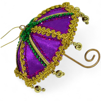 4" Fabric Purple Umbrella Ornament