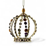 8" X 4.75" Metal Crown Ornament w Jewels